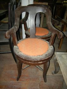 židle otáčecí, před restaurováním